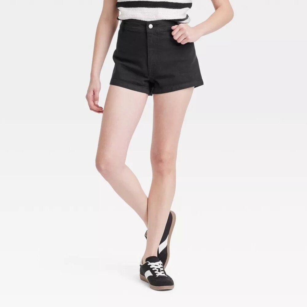 NEW Universal Thread High-Rise Sailor Jean Shorts - Black - Size 12